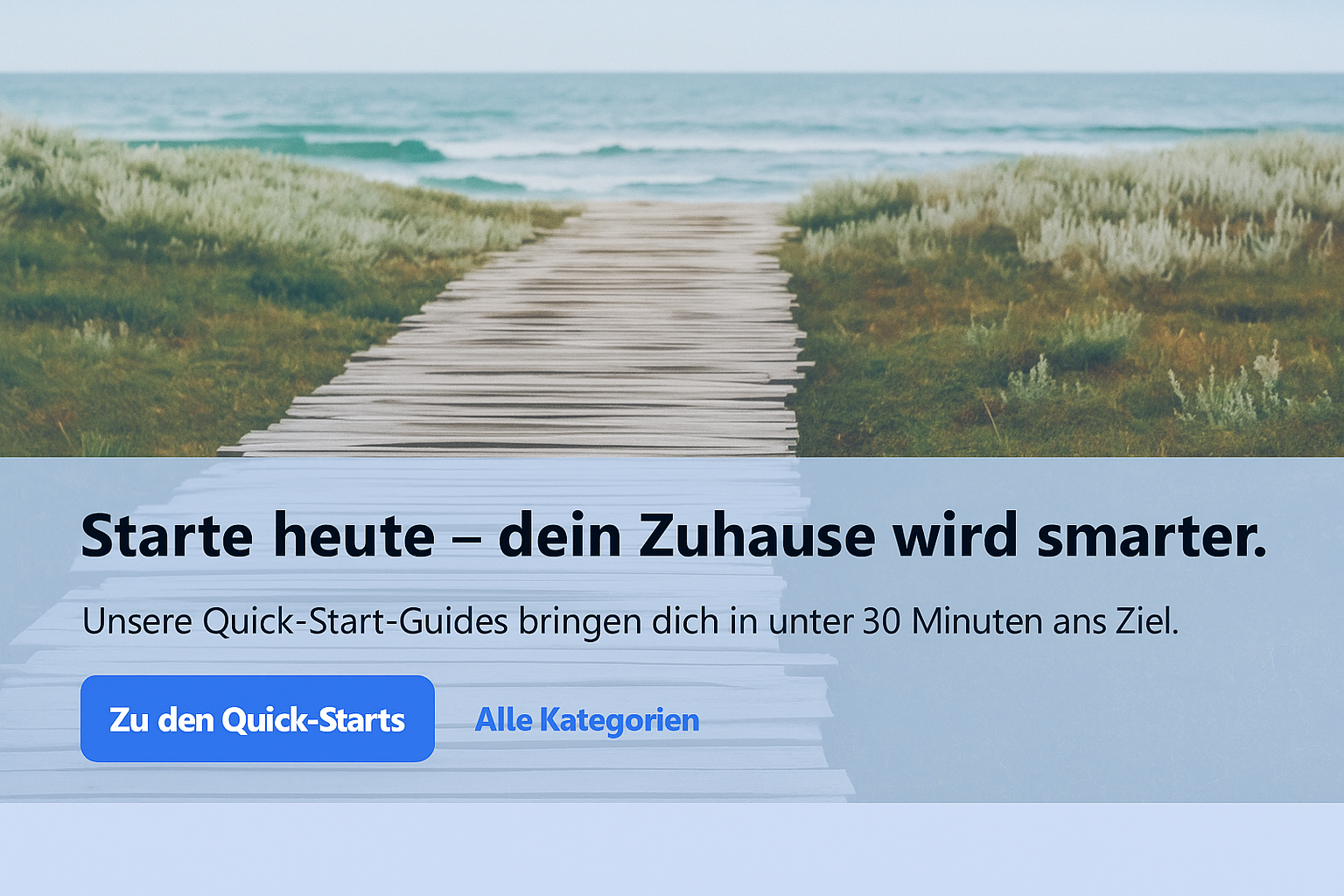 Holzsteg zum Meer – entspannte Smart-Home-Zukunft